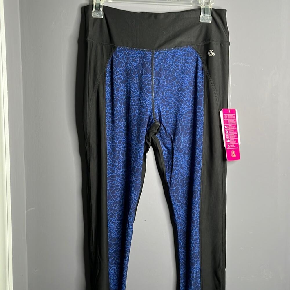 Reactivate Black Blue Athletic Leggings Medium